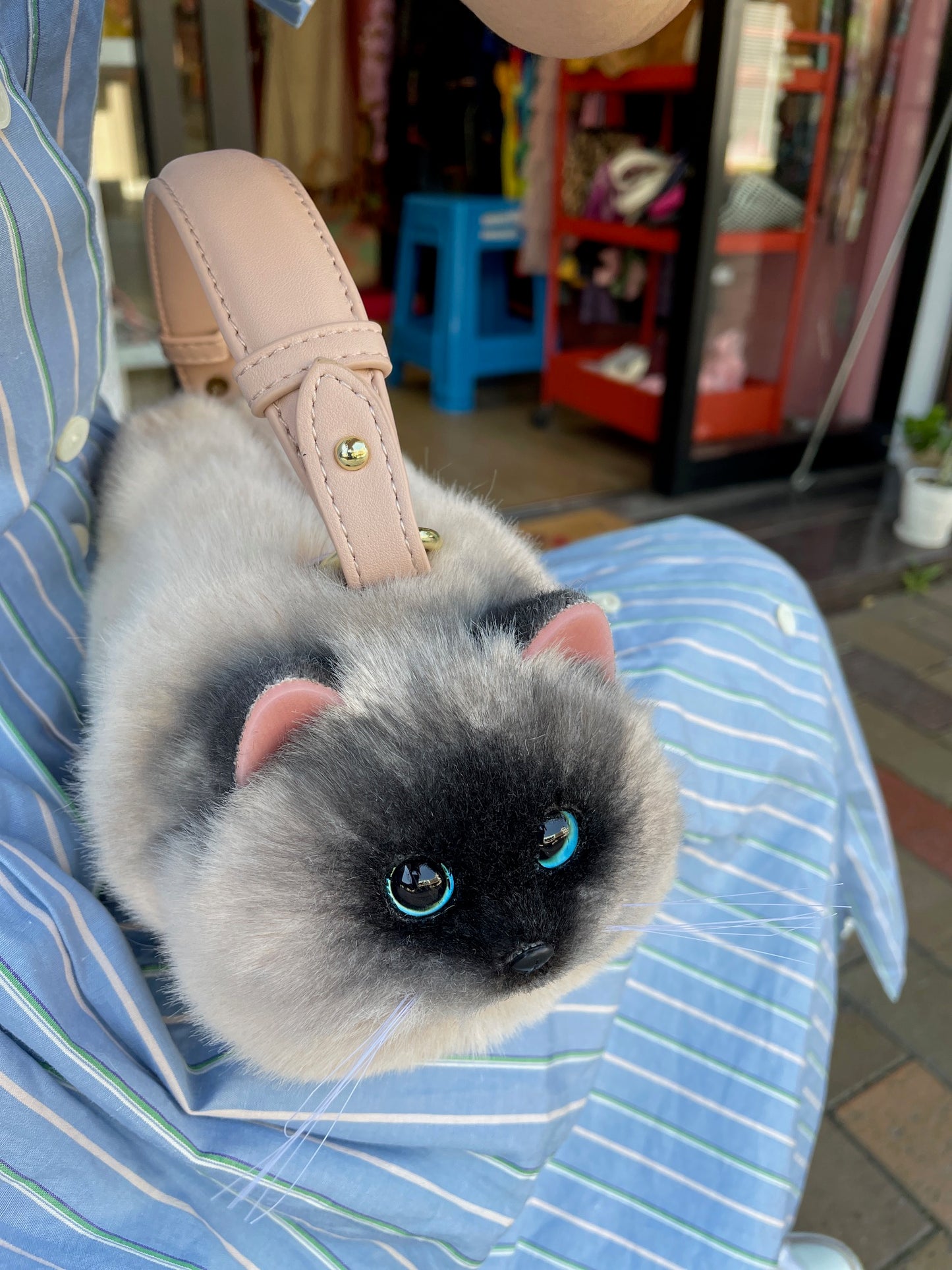 リアルな猫ちゃん ハンドバッグ ( シャム猫、バリニーズ)