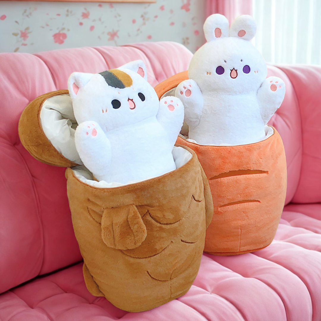 たいやき猫・にんじんうさぎのぬいぐるみ