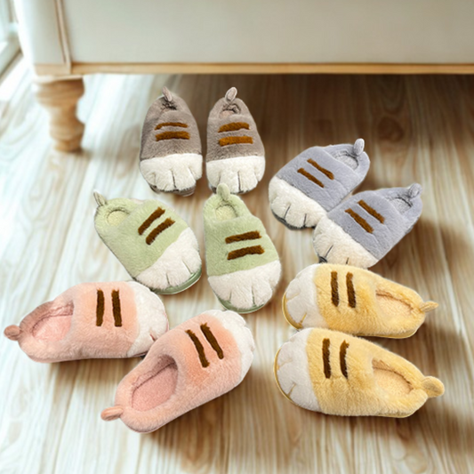 猫足スリッパ ふわふわルームシューズ