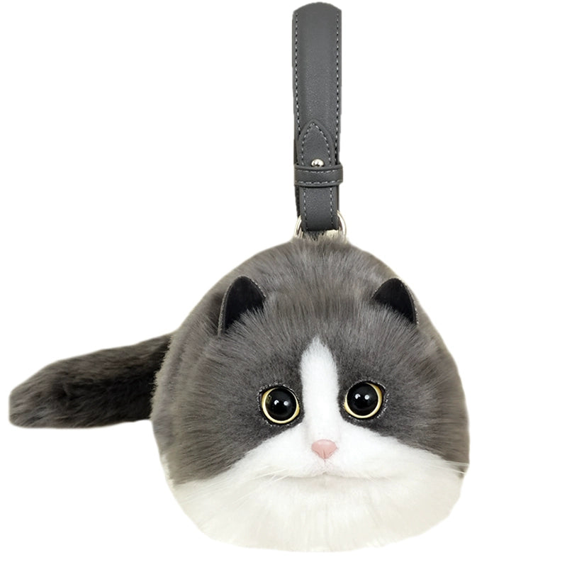 リアルな猫ちゃん ハンドバッグ ハチワレ グレー×ホワイト – Oh MY CAT リアルな猫ちゃん ハンドバッグ ハチワレ グレー×ホワイト – Oh MY CAT